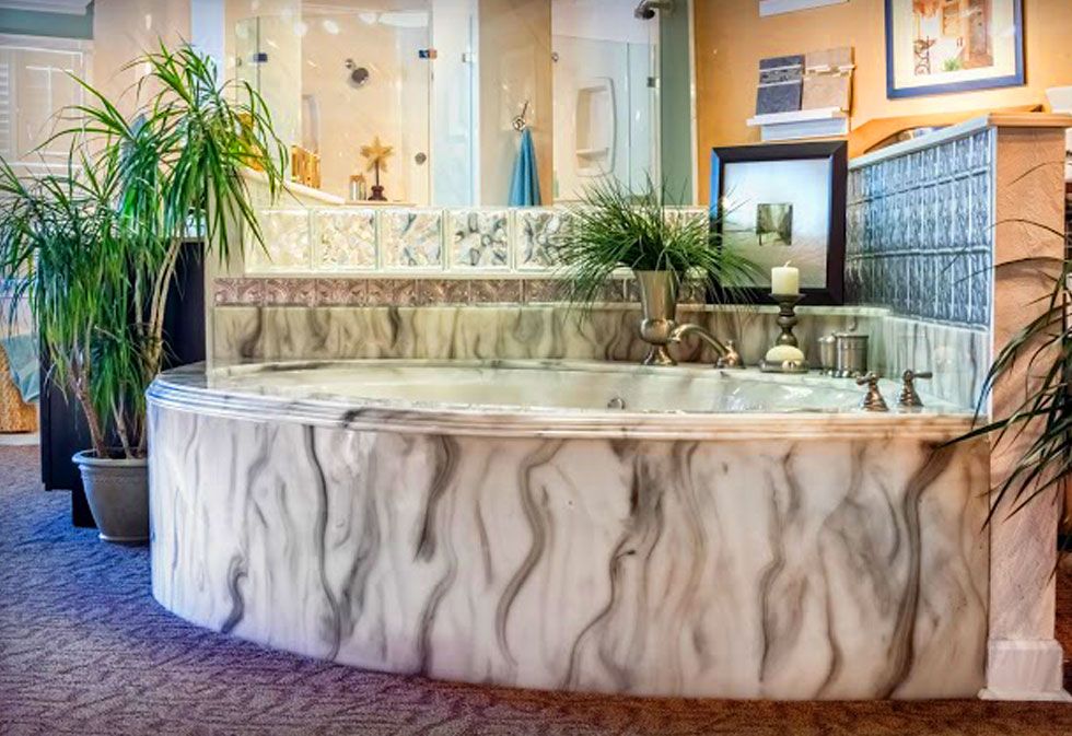 cast marble bathtub