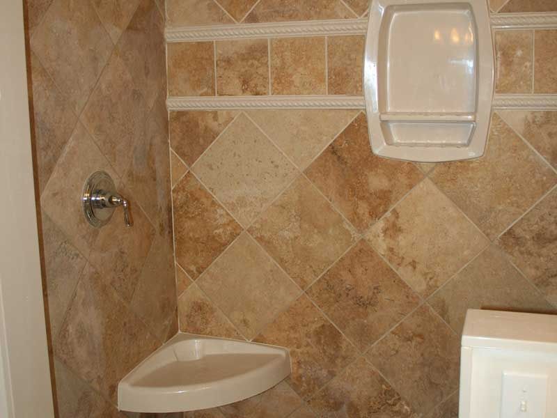 tile wall shower with seat
