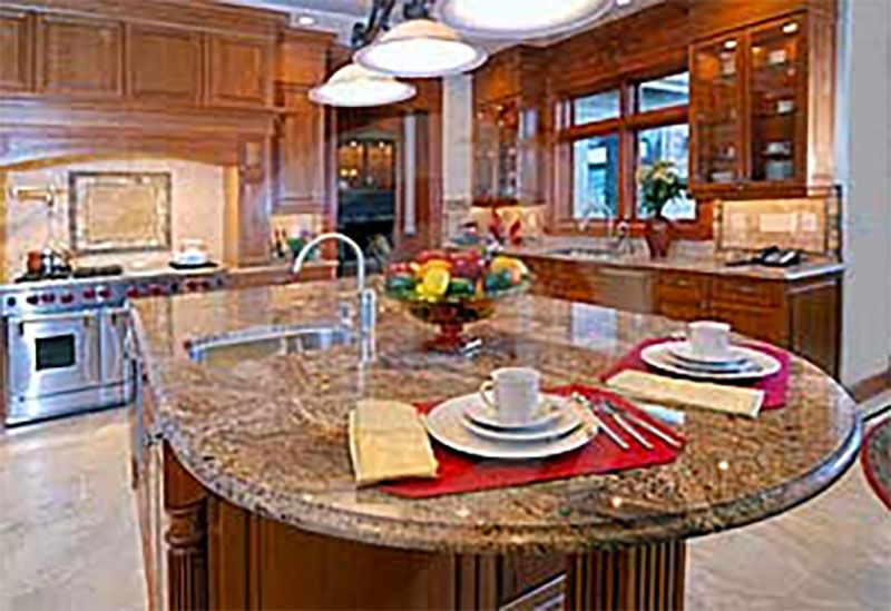 granite counter top with under-mounted sink