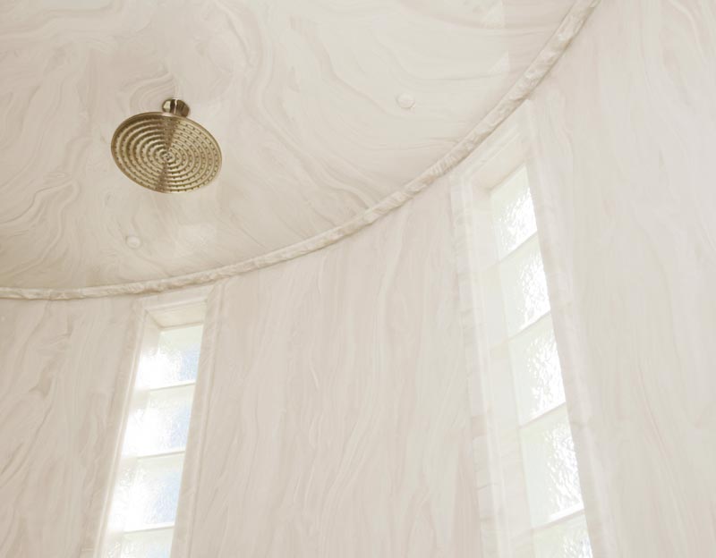 cast marble shower by synmar